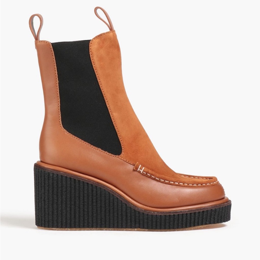 Rag & Bone Sloane Suede & Leather Chelsea Boots, Cinnamon size 38
